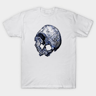 Broken Human Skull In Tattoo Style T-Shirt